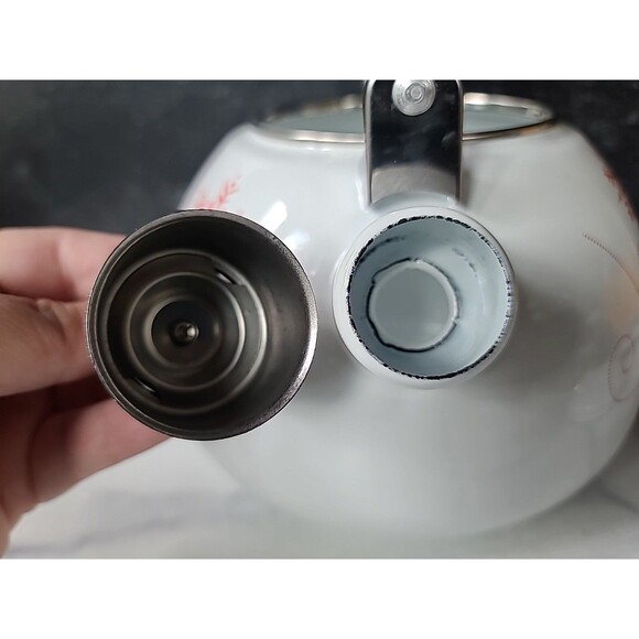 Red Snowflake White Tea Kettle - Picture 9 of 10